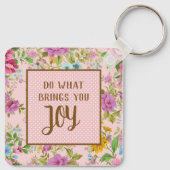 Doe wat Joy Floral brengt Sleutelhanger (Achterkant)