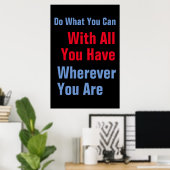 Doe wat u kunt Motivatie Quote Poster (Thuiskantoor)