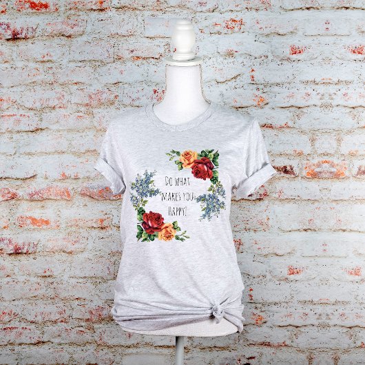 Doe wat u tevreden maakt over de  Waterverf Rozen T-shirt