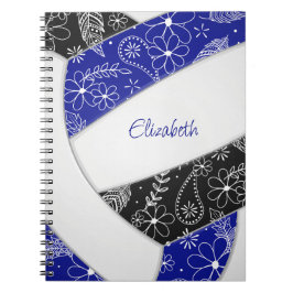 doedelpatroon blauw boho volleybal notitieboek