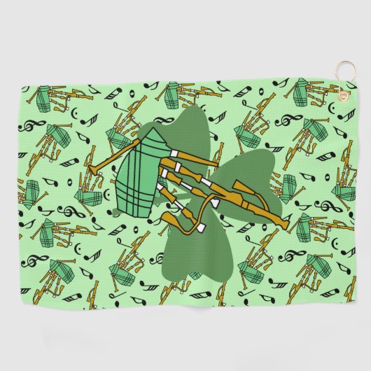 doedelzak Shamrock Golfhanddoek (Horizontaal)