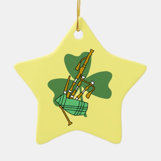doedelzak Shamrock Keramisch Ornament (Voorkant)