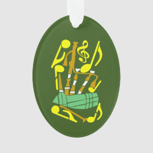 Doedelzakken Rode Muzieknoten Ornament