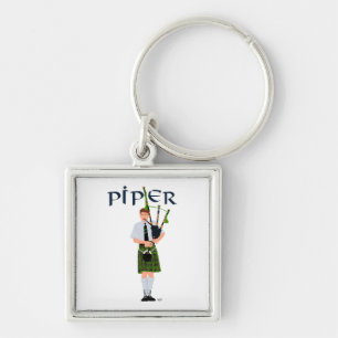 Doedelzakspeler - Groene Kilt Sleutelhanger