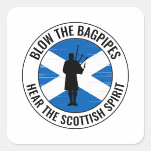 Doedelzakspeler Musical Doedelzakspeler Scottish F Vierkante Sticker