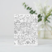 doedle i spiy in het park , kleur briefkaart (Staand voorkant)