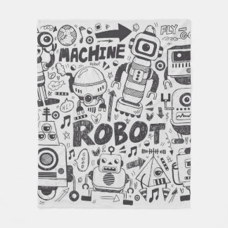 doedle robot element , illustrator line tools teke fleece deken