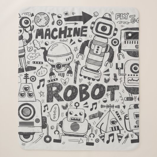 doedle robot element , illustrator line tools teke sherpa deken (Voorkant)