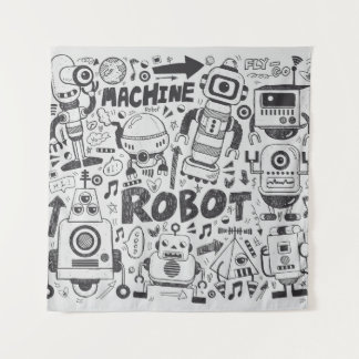 doedle robot element , illustrator line tools teke wandkleed