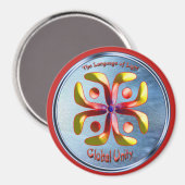 Doedling op het symbool van de Mondiale Eenheid Magneet (Voorkant / Achterkant)