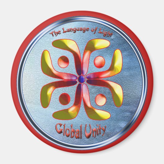 Doedling op het symbool van de Mondiale Eenheid Magneet (Voorkant)