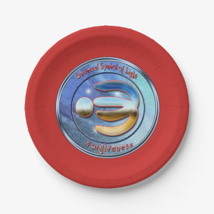 Doedling op het symbool van vergeving papieren bordje