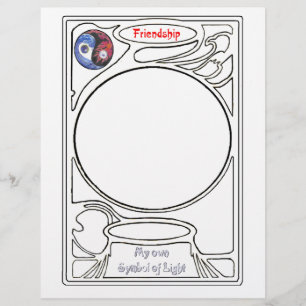 Doedling op het symbool van vriendschap briefhoofd