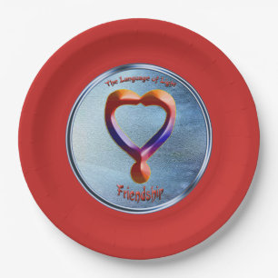 Doedling op het symbool van vriendschap papieren bordje