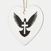 Doef met Cross Ceramic Ornament (Links)