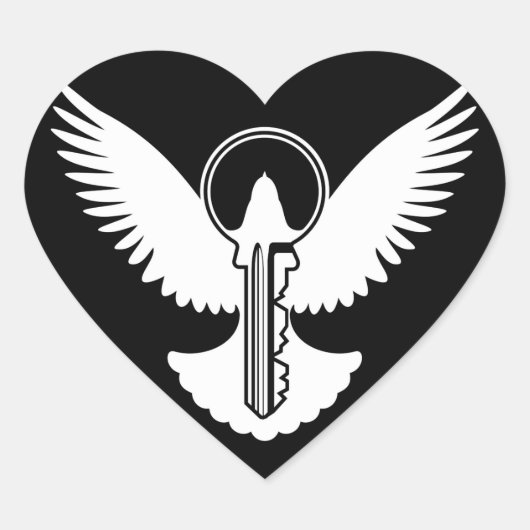 Doef met Sleutel Hart Sticker (Voorkant)