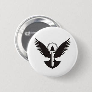 Doef met Sleutel Ronde Button 5,7 Cm