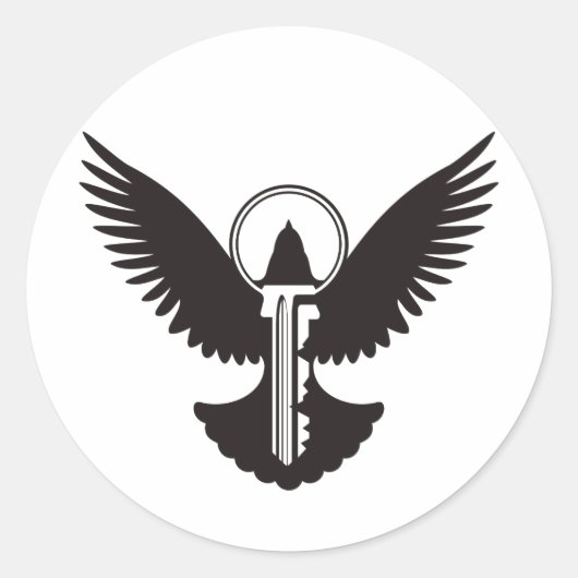 Doef met Sleutel Ronde Sticker (Voorkant)