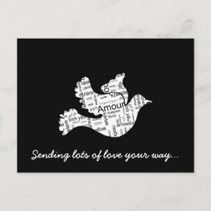Doef woordtypografie liefde in verschillende talen briefkaart