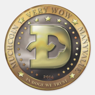 Doegecoin Coin Cryptocurrency Wow Doge Ronde Sticker