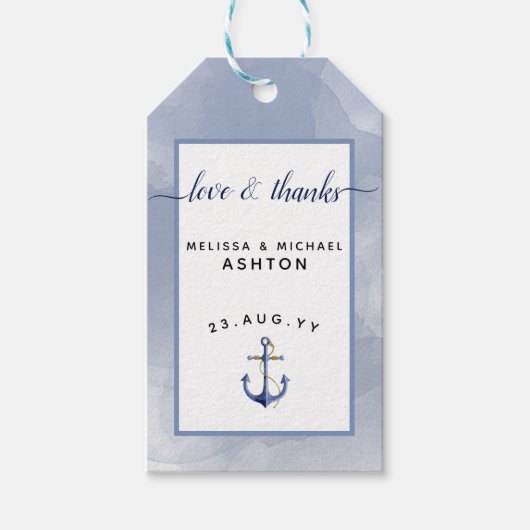 #DoeHetZelf #Bruiloft #NautischeAquarel #AnkerFavo Cadeaulabel (Voorkant)