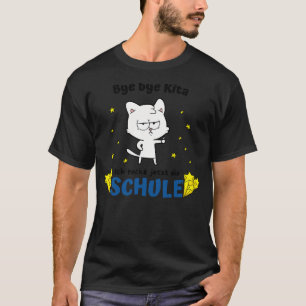 Doei Kita Schule Einschulung Spa Katze Kinder T-shirt