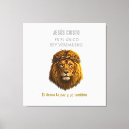 Doek Christelijke Leeuw van Juda - Jezus Christus Canvas Afdruk