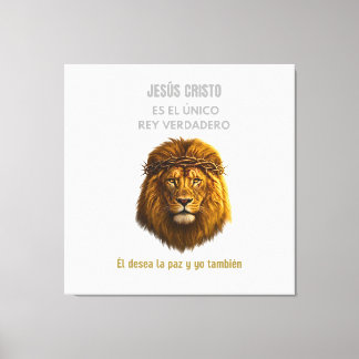 Doek Christelijke Leeuw van Juda - Jezus Christus Canvas Afdruk
