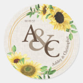 Doek · Elegante moderne bruiloft Ronde Sticker (Voorkant)