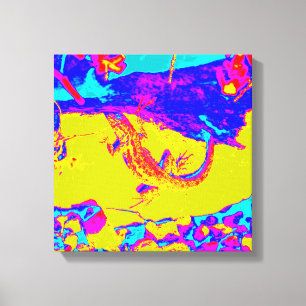doek met abstracte hagedis canvas afdruk