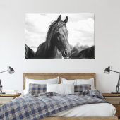 doek met paardenkop canvas afdruk (Insitu (Slaapkamer))