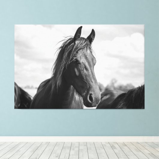 doek met paardenkop canvas afdruk (Insitu (Houten vloer))
