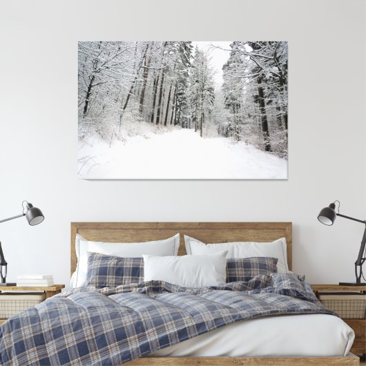 doek met winterland canvas afdruk (Insitu (Slaapkamer))