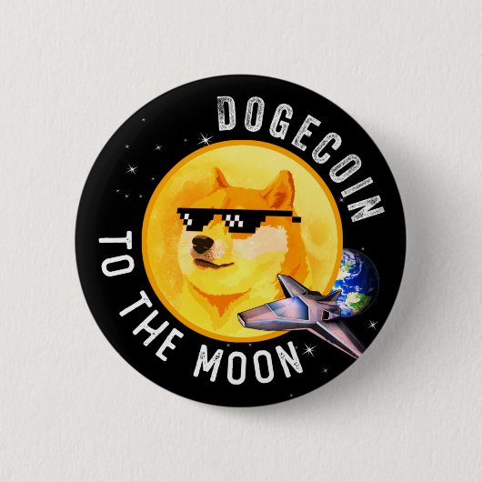 Doekoetsen bij de Moon Funny Cryptocurrency Meme Ronde Button 5,7 Cm (Voorkant)