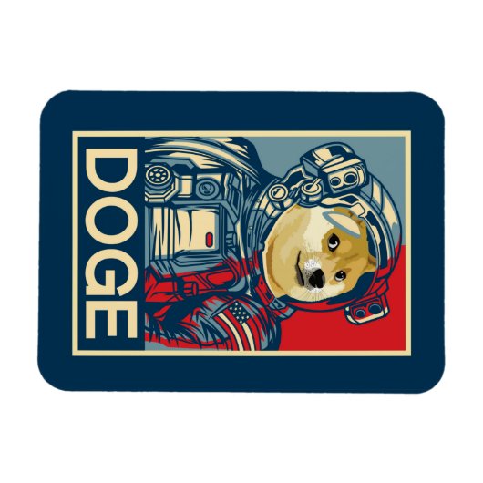 Doekoetsen in Astronaut Doge to the Moon Crypto Fu Magneet (Horizontaal)