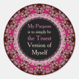 Doel & Betekenis Affirmaties  Quote Ronde Sticker