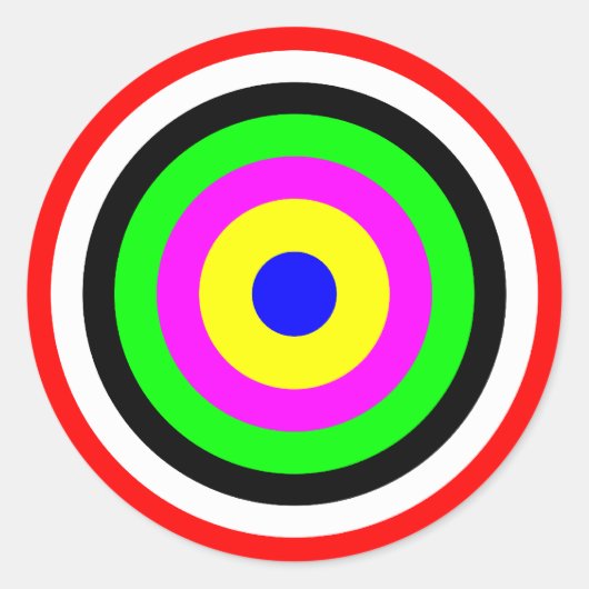Doel, gekleurde cirkels ronde sticker (Voorkant)