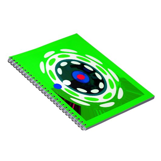 Doel, groene abstracte kunst notitieboek (Rechterzijde)