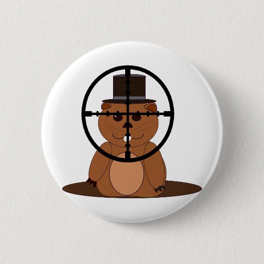 Doel: grondhog ronde button 5,7 cm (Voorkant)