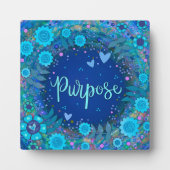 Doel Inspirerend Fun Floral Blauw Fotoplaat (Voorkant)