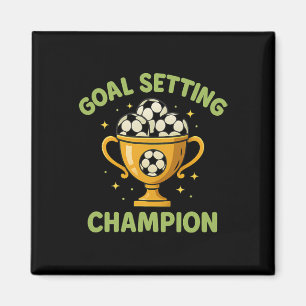 Doel Instellen Kampioen Voetbal Trofee Grafisch  Magneet