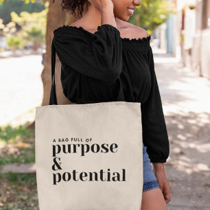 Doel & Potentieel Empowering Inspirerend Koel Tote Bag