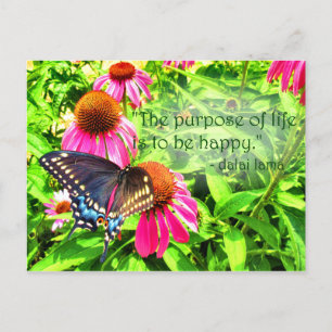 Doel van het leven Happy Black Swallowtail Butterf Briefkaart