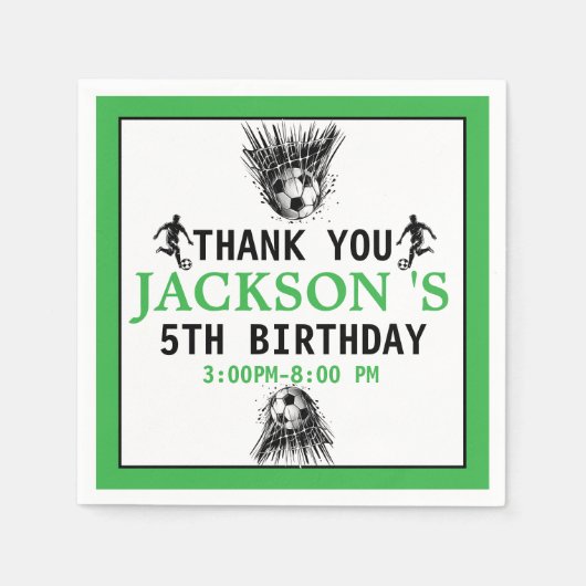 Doel! Voetbal 5e verjaardag Servet (Voorkant)