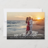 Doelbruiloft Handgeschreven Modern 2 Foto Save The Date (Voorkant)