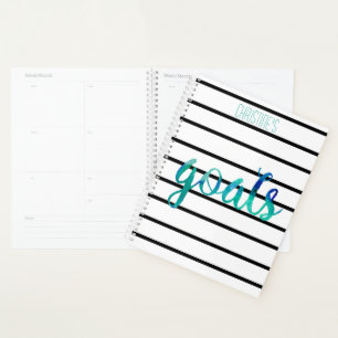 Doelen Trendy Gepersonaliseerde Waterverf Typograf Planner