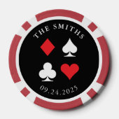 Doelgericht gepersonaliseerd huwelijk voor Gift Bl Poker Chips (Achterkant)