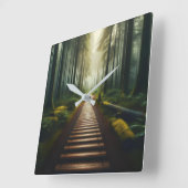 "Doelgerichte reis" wandklok Vierkante Klok (Hoek)