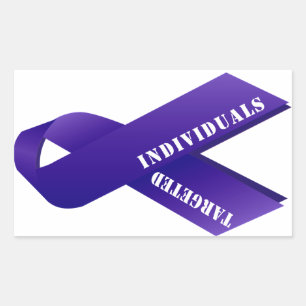 Doelgroep Individuen Bewustzijn Indigo Ribbon Rechthoekige Sticker