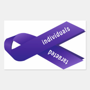 Doelgroep Individuen Bewustzijn Indigo Ribbon Rechthoekige Sticker